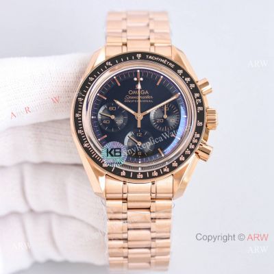 AAA Swiss Copy Omega Speedmaster Moonwatch 3861 Chronograph Rose Gold